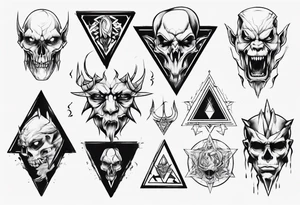 Face claw triangle tattoo idea