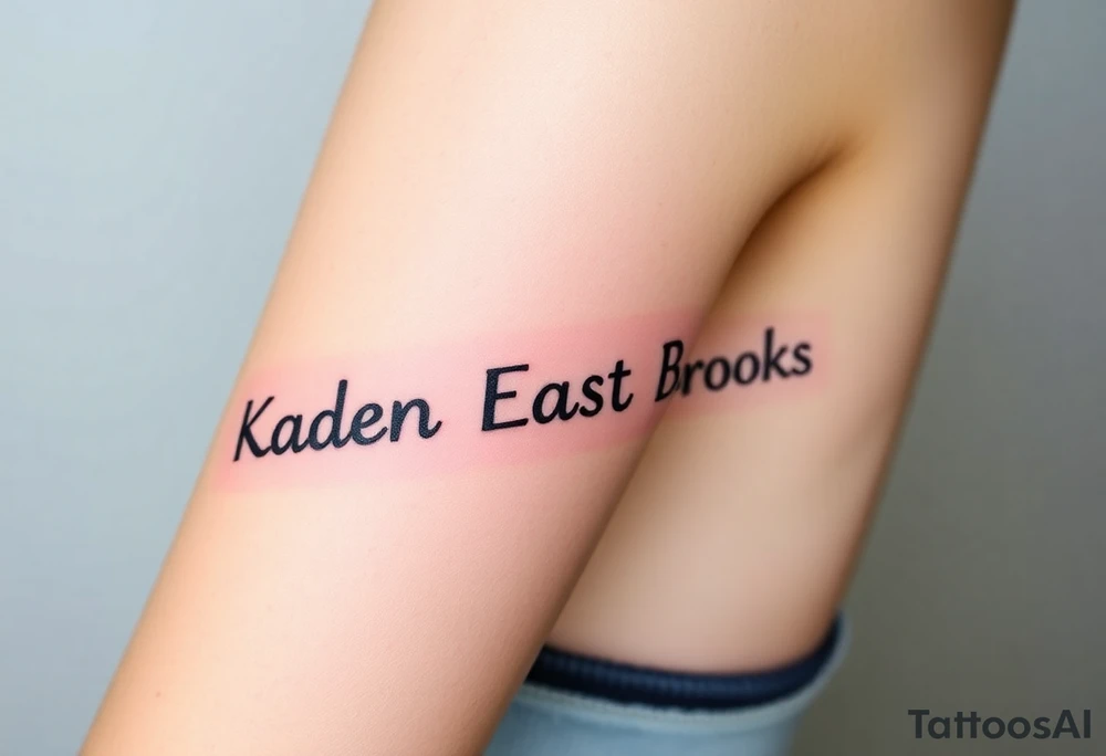 Kaden Easton Brooks Beau made into a crossword puzzle tattoo idea