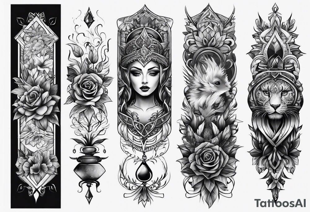 design me a unique tattoo for the forearm and hand tattoo idea