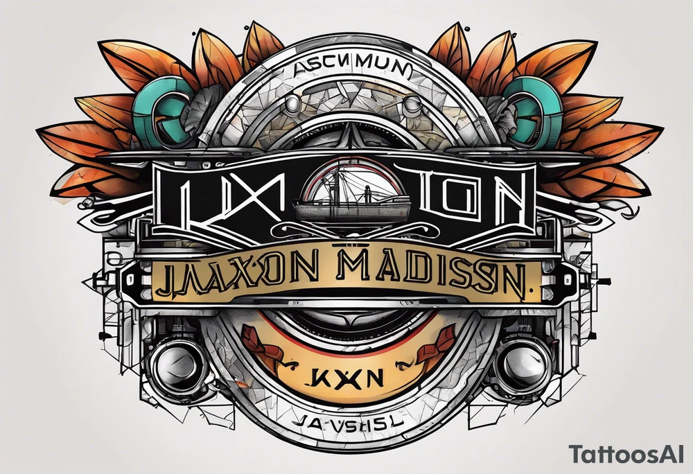 Industrial names Jaxon Madison Evelyn tattoo idea