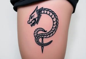 Ouroboros or dragon/serpent/snake eating its own tail tattoo idea