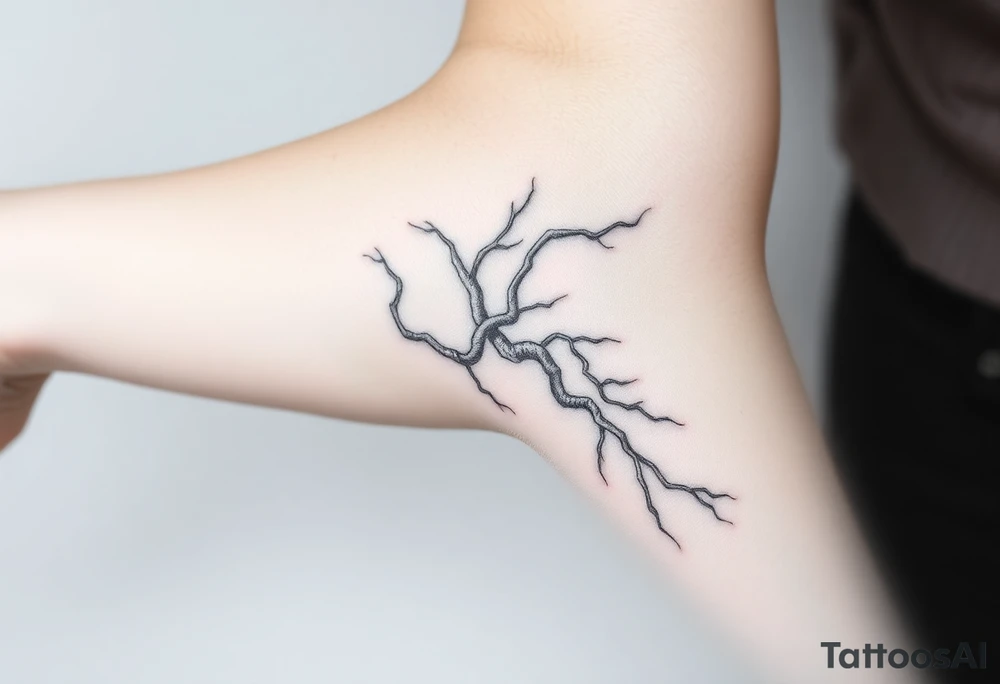 wide System of pipes that transitions and transforms at the end into thick, widespread 
veins of forearm tattoo idea