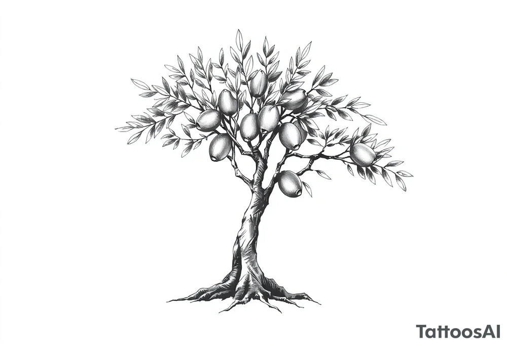 Olive tree tattoo idea