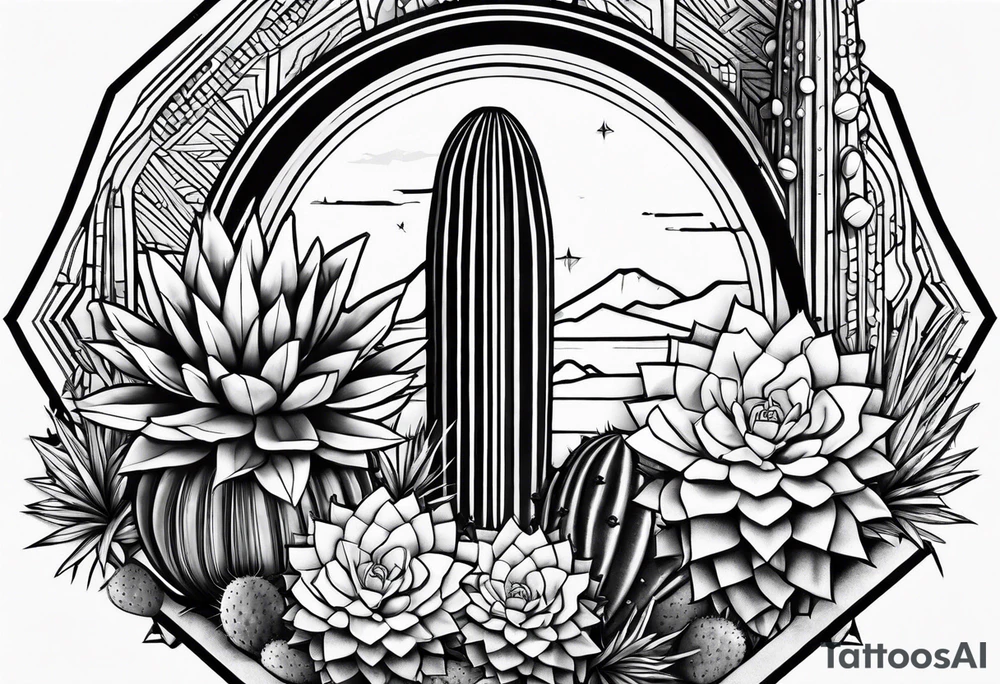 Cactus and a drink tattoo idea