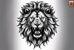 angry lion tattoo idea
