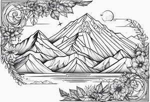 Sagittarius, cancer zodiac and mountain tattoo idea