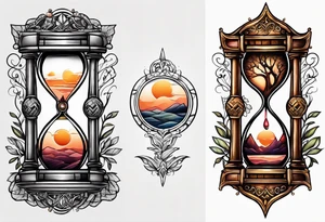 hourglass and tree of life tattoo idea