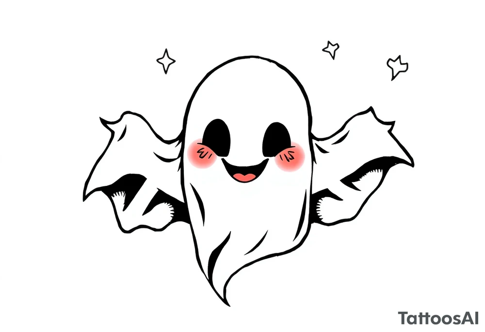 Smiley Cute ghost tattoo idea