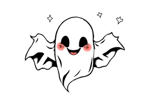 Smiley Cute ghost tattoo idea