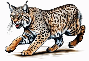 Bobcat running tattoo idea
