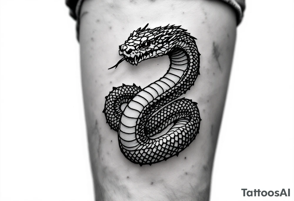 streetwear snake seen from the up view tattoo idea