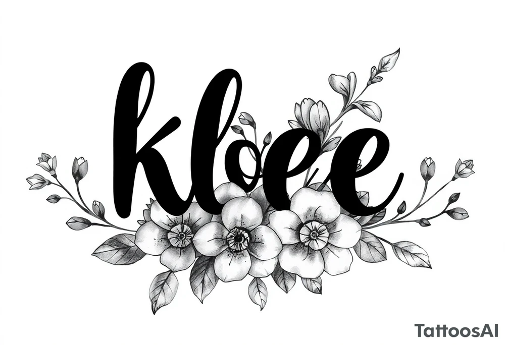 The name Kloee, with flowers Lillie's tattoo idea