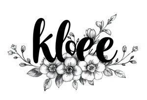 The name Kloee, with flowers Lillie's tattoo idea