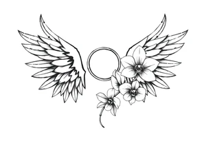 Wings with infinity loop inside and an orchid tattoo idea
