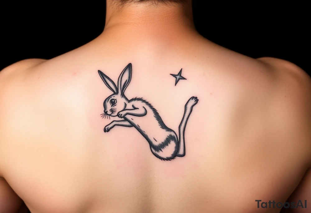 a bunny doing a back flip tattoo idea