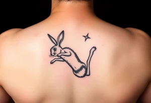 a bunny doing a back flip tattoo idea