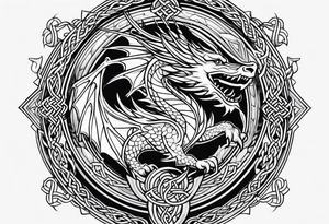 celtic mythology simple dragon tattoo idea