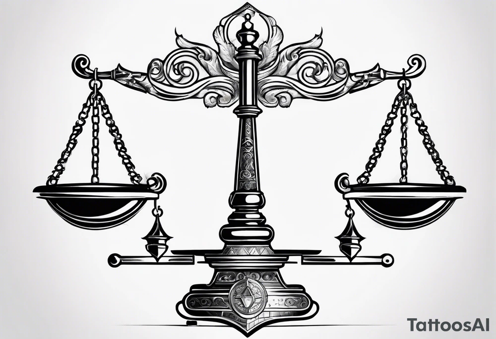 Libra scales sword, kind of cybersigilism tattoo idea
