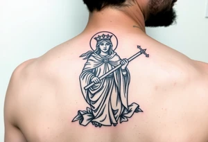 Saint Barbara carrying a riffle tattoo idea