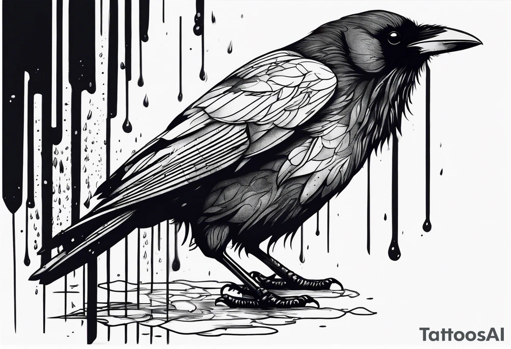 a dead raven in the rain tattoo idea