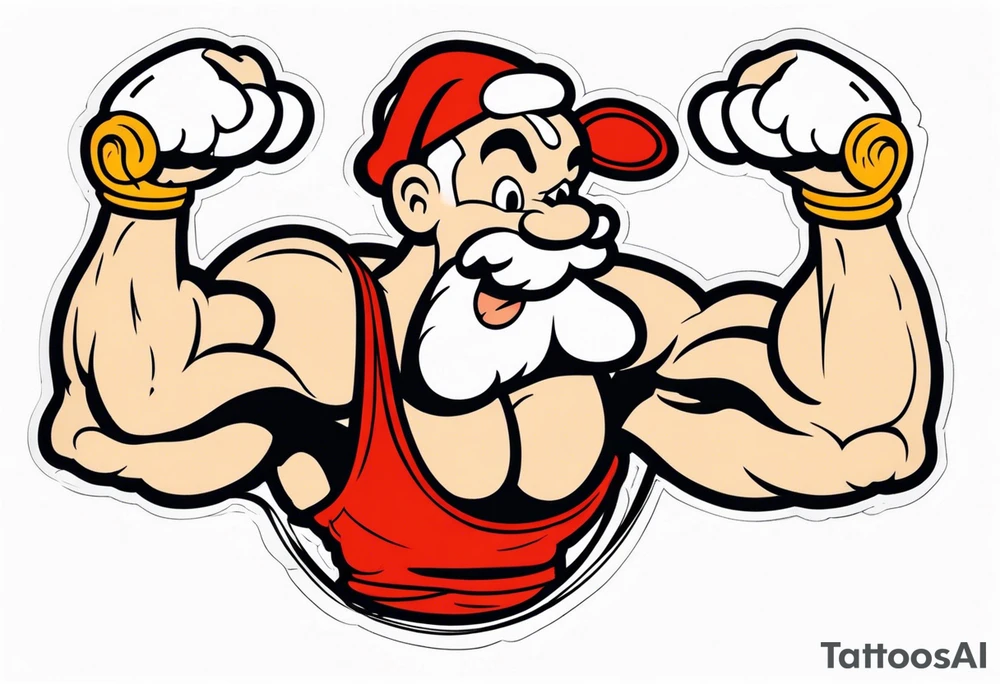 Popeye flexing tattoo idea