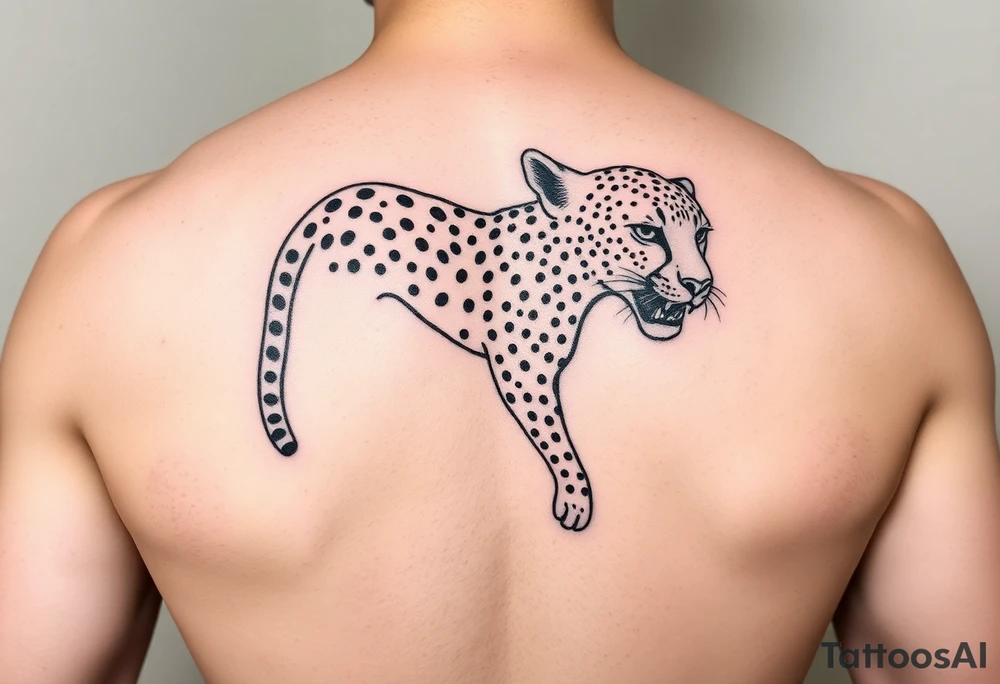 realistic cheetah tattoo with the number 62 tattoo idea