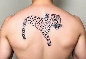 realistic cheetah tattoo with the number 62 tattoo idea