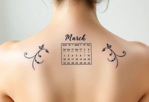 A calendar with 11th March tattoo idea