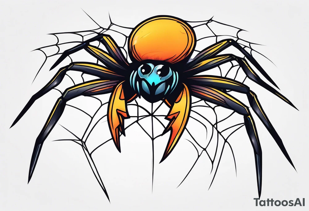 Electrifying spider tattoo idea