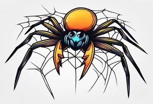 Electrifying spider tattoo idea