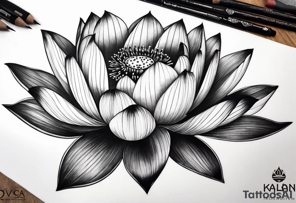 İçerisinde kaplan gül lotus çiçeği ay ve kral tacının bulunduğu dirsekten aşağı bir dövme tasarımı tattoo idea