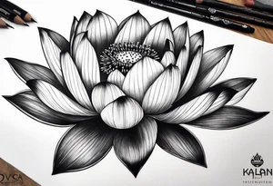 İçerisinde kaplan gül lotus çiçeği ay ve kral tacının bulunduğu dirsekten aşağı bir dövme tasarımı tattoo idea
