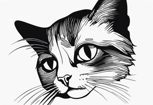 small black  house cat tattoo idea