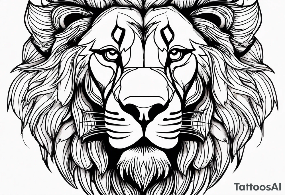 powerful majestic lion, close-up tattoo idea