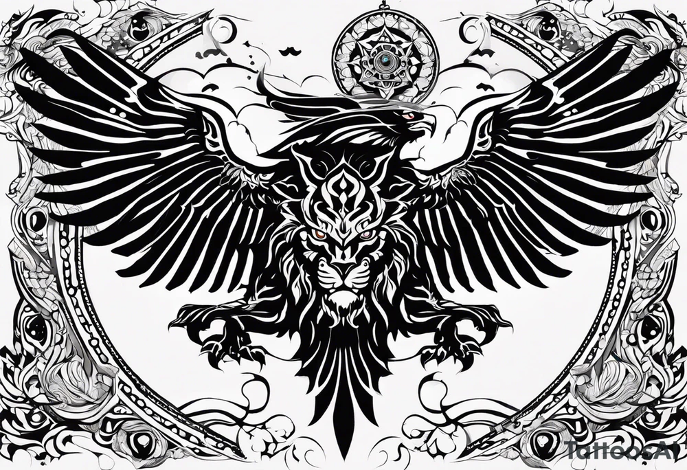 black kali, goddess pirate, alien, angel, pachamama, valkrye, warrior, flying, skull, lotus azul, wing, eagle, zenza resonance, stars, 5D, anahata chakra, death, durga, riding on a tiger tattoo idea