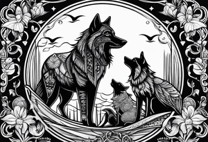 A loon and a wolf tattoo idea