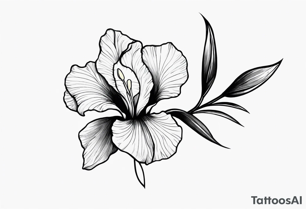 An iris flower band wrapped around the bicep tattoo idea