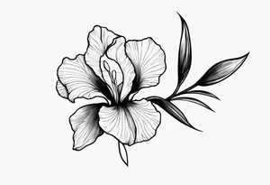 An iris flower band wrapped around the bicep tattoo idea