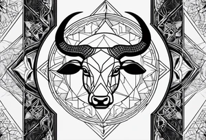 Sacred geometry and Taurus tattoo idea