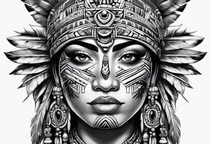 Aztec portrait tattoo idea