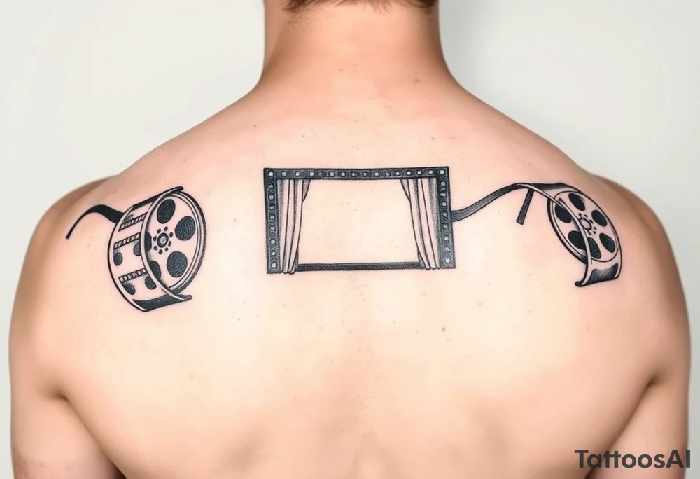 film reels cinematic  theatre screen tom cruise tattoo idea