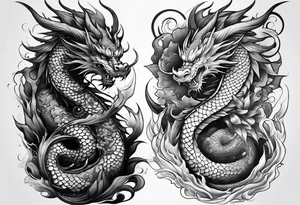 dragon irezumi arm sleeve tattoo idea