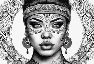 discipline and consistency surrounded by a face tattoo idea