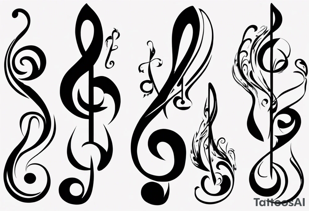 Bb A Bb E F A F
In blass clef tattoo idea