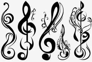 Bb A Bb E F A F
In blass clef tattoo idea