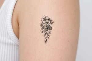 Cascading simple Irish flowers tattoo idea