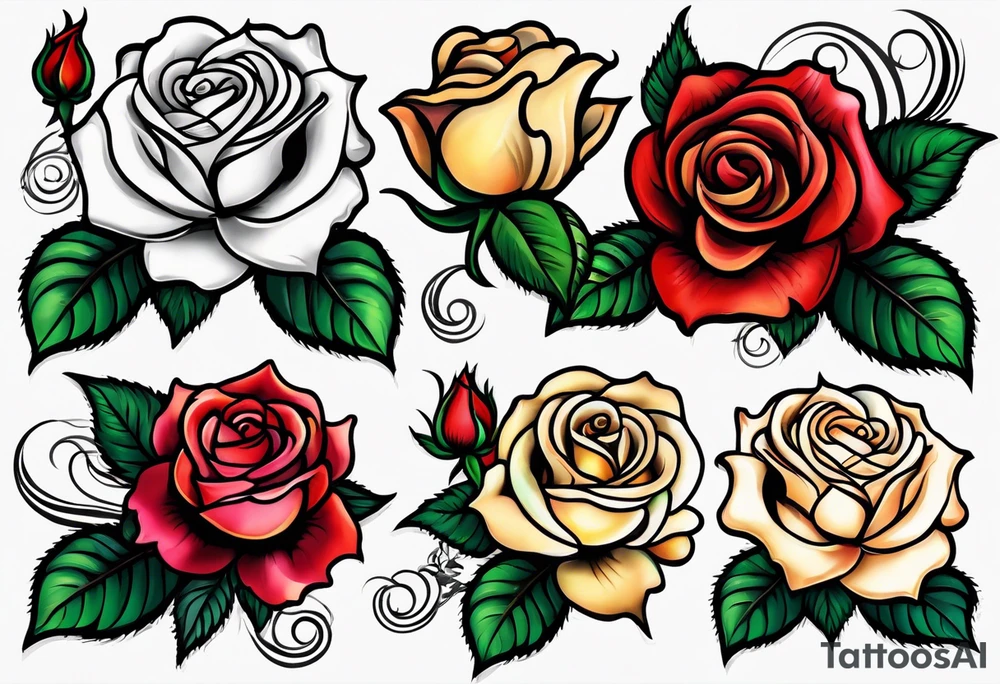 traditional rose tattoo idea