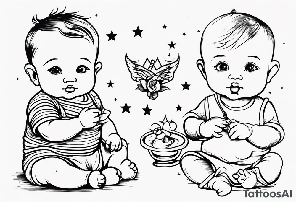 stylish baby tattoo idea