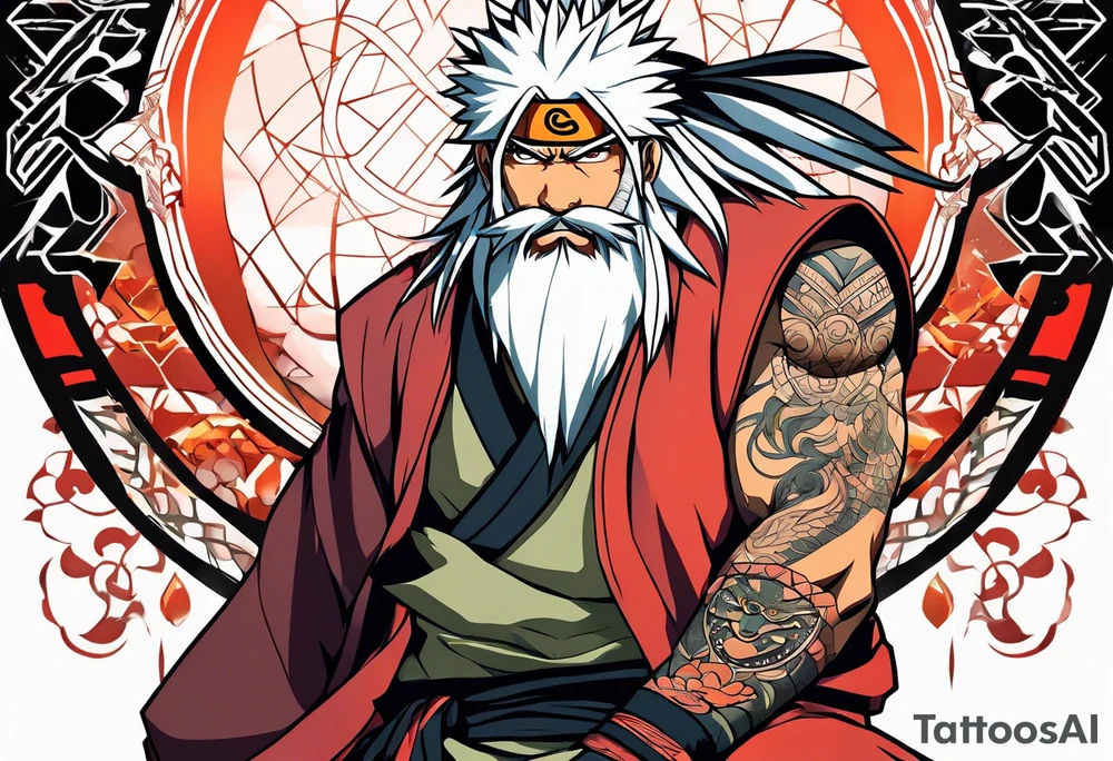 Jiraiya in Sage mode from the anime naruto tattoo idea