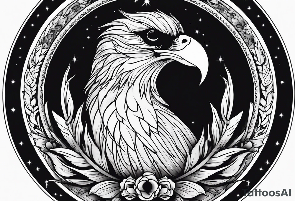 Bird on rays of light with a skull tattoo idea